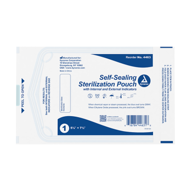 4463 Dynarex® Self-Sealing Sterilization/Autoclave Pouches - 5-1/4` x 7-1/2`